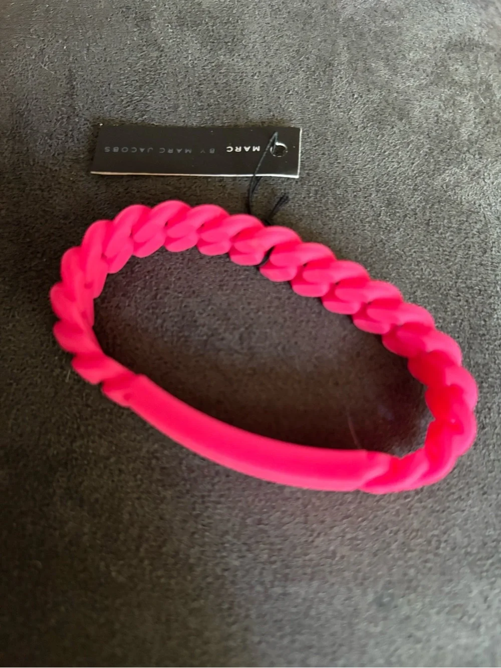 Marc Jacobs Black Silicone Link ID Bracelet